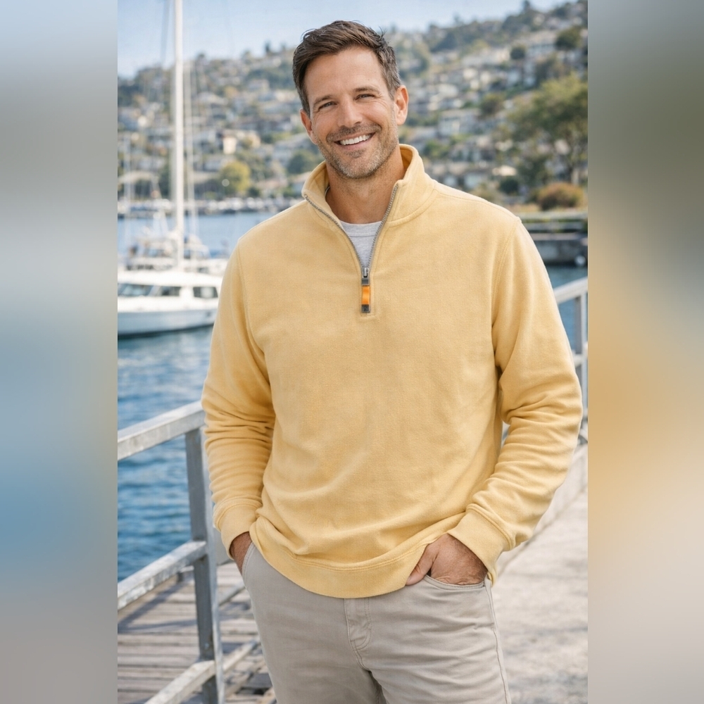 Tommy Bahama Men’s 1/4 Zip Pullover Sweater – Medium – Like New